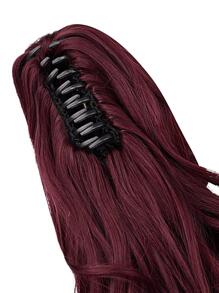 Vuốt kẹp tóc đuôi ngựa bím tóc đỏ rượu xoăn gợn sóng đuôi ngựa liền búi cao tổng hợp 14 inch tóc nữ - Màu Đỏ Sâu - Xem 3