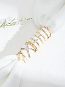 Vòng đơn Kc hai lớp & Vòng chung 8 cái / bộ - Vàng - Xem 3