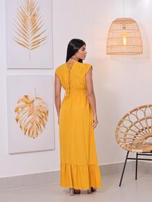 Women Dresses - Màu Mù tạt vàng - Xem 5