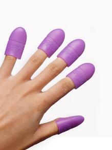 Nail Soakers Pad Holder, 5pcs Reusable Silicone UV Gel Polish Remover Caps Tips Nail Art Removal Tools - Purple - View 1