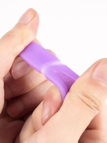 Nail Soakers Pad Holder, 5pcs Reusable Silicone UV Gel Polish Remover Caps Tips Nail Art Removal Tools - Purple - View 2