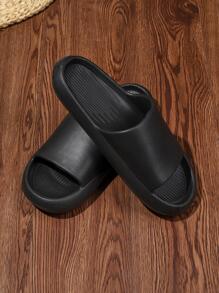 黑色防滑浴室厚底情侶伊娃室內外兩用女拖鞋 - 黑色 - 查看 3