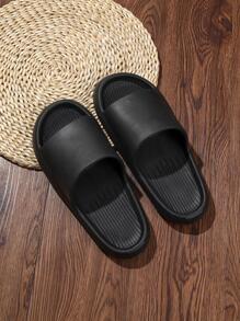 黑色防滑浴室厚底情侶伊娃室內外兩用女拖鞋 - 黑色 - 查看 1