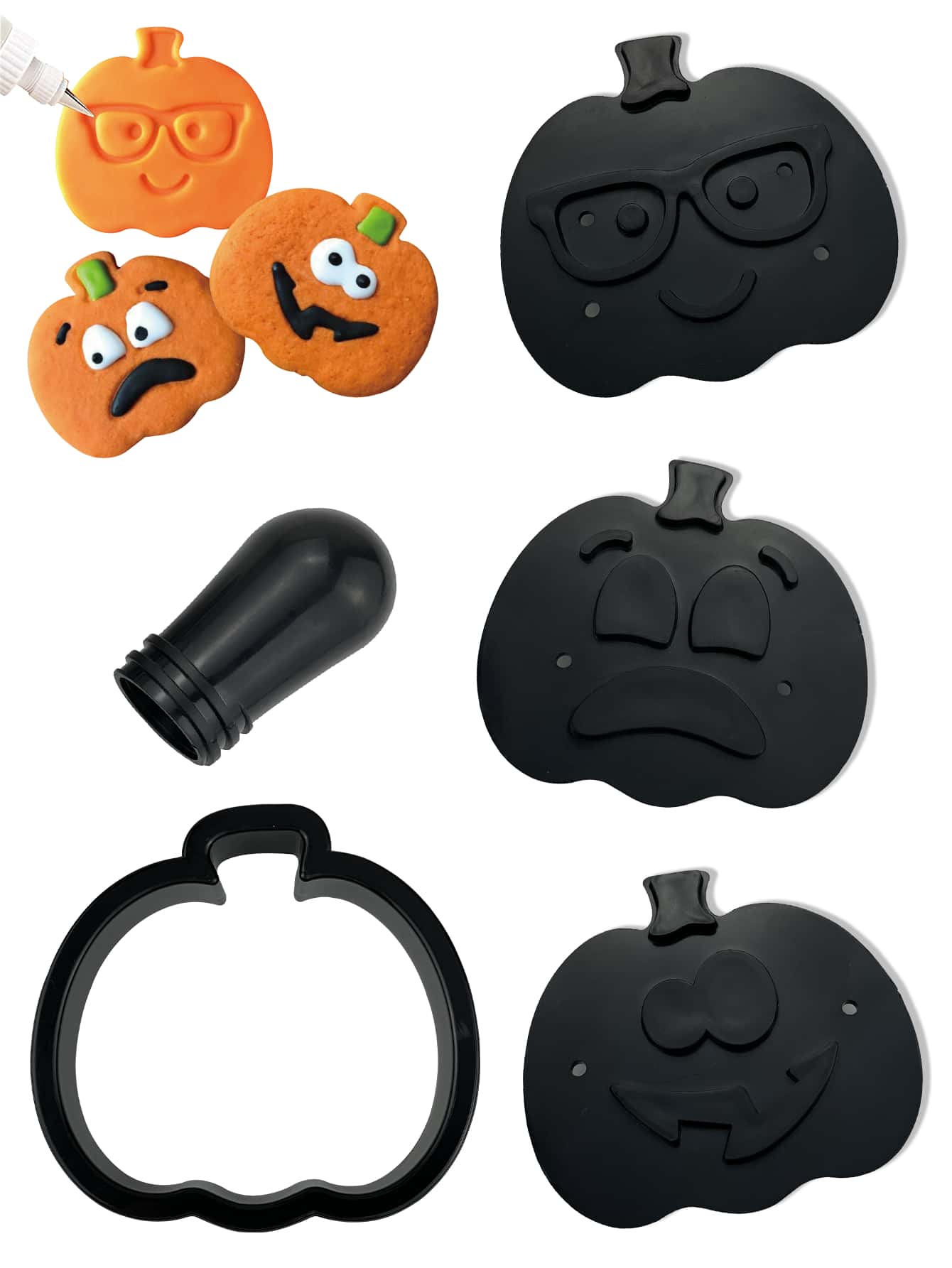 5pcs Halloween Pumpkin Shaped Cookie Cutter - Black - View 1