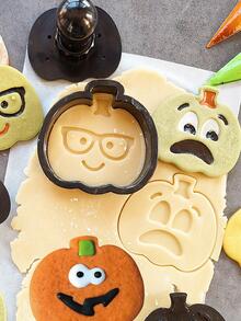 5pcs Halloween Pumpkin Shaped Cookie Cutter - Black - View 6