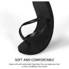 Slim Flip Flops for Women Beach Rubber Shower Shoes Basic Thong Sandals - Black - View 4