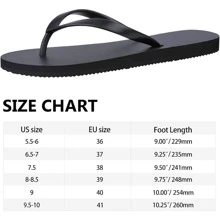 Slim Flip Flops for Women Beach Rubber Shower Shoes Basic Thong Sandals - Black - View 6