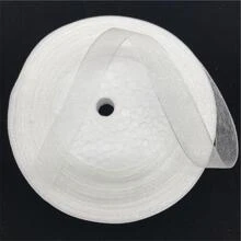 50yards 10mm White Organza Ribbon For Handmade Bow Craft Wedding Christmas Decoration DIY Card Gift Wrapping - White - View 1