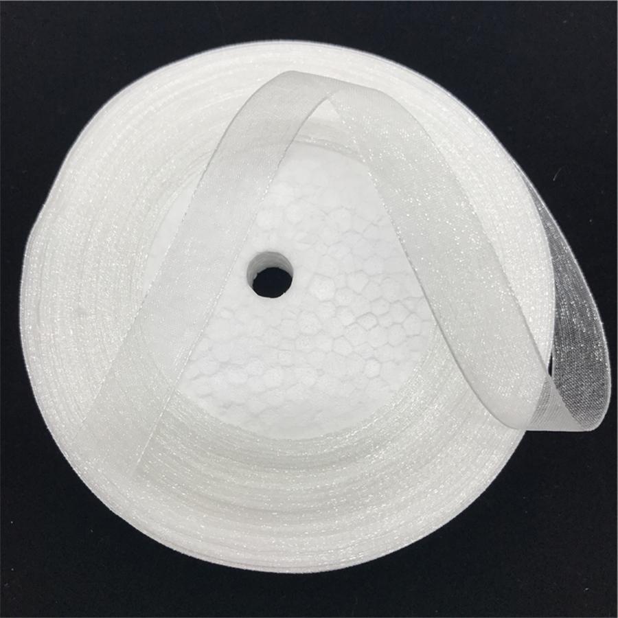 50yards 10mm White Organza Ribbon For Handmade Bow Craft Wedding Christmas Decoration DIY Card Gift Wrapping - White - View 1