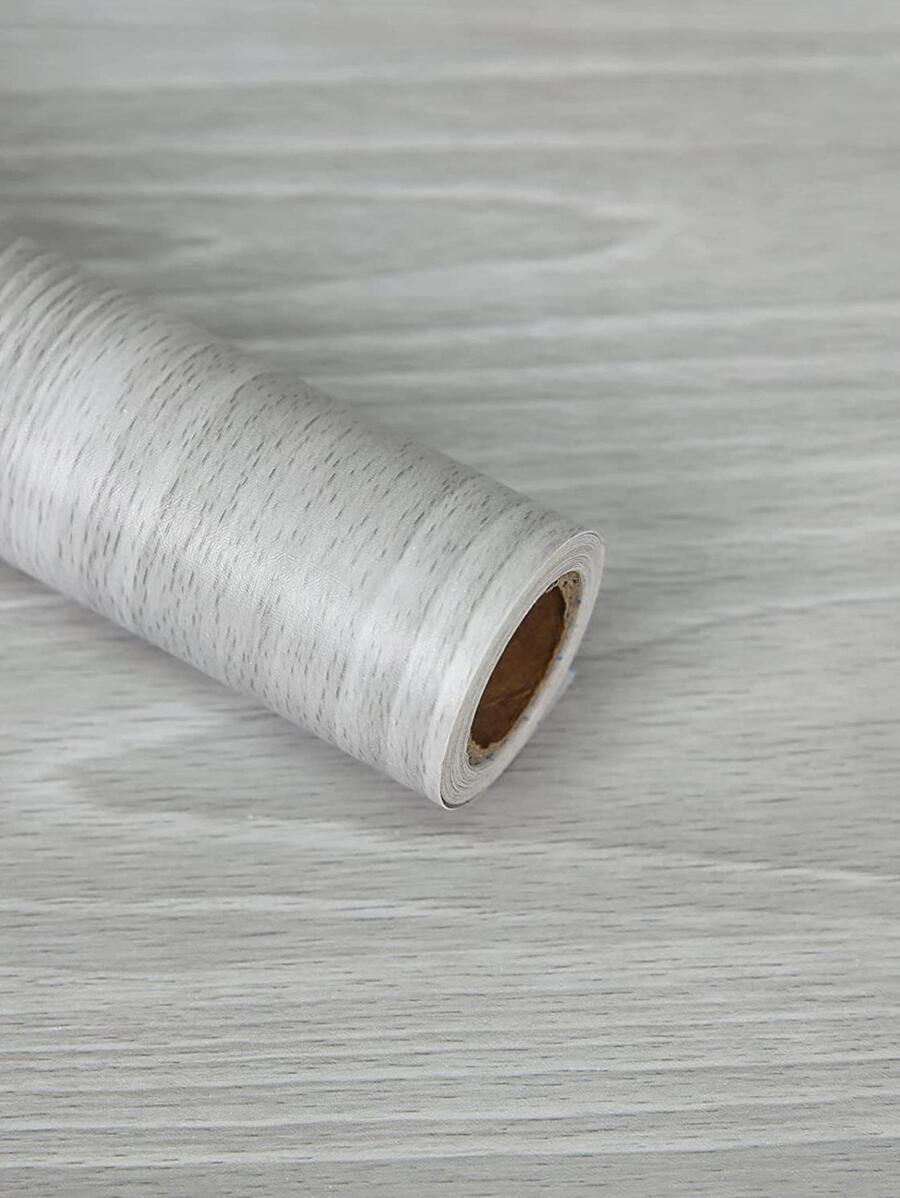 1 Giấy Dán Tường PVC, Keo Dán Tường In Gỗ Hiện Đại Cuộn Cho Gia Đình - Màu Xám nhạt - Xem 1