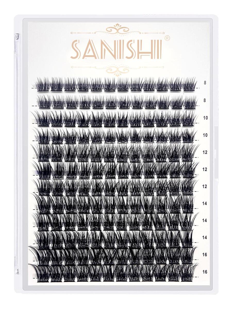 Sanishi Lashes DIY Cluster False Eyelashes, Natural Criss-Cross Fake Lashes For At-Home Application, 144 Clusters Lash Clusters,Eye Lash Clusters,Individual Eyelashes,Lashes,Fake Lashes