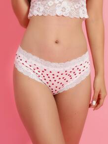 Morvia 7packs Leopard & Heart Print Contrast Lace Sexy Panties - Multicolor - View 9