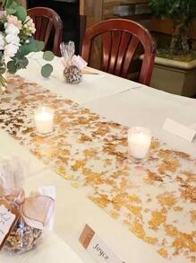 Decoraciones de mesa para fiesta dorado Camino de mesa mesa Decoración para boda de fiesta de cumpleaños Año Nuevo corredor - Dorado - Ver 8