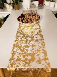 Decoraciones de mesa para fiesta dorado Camino de mesa mesa Decoración para boda de fiesta de cumpleaños Año Nuevo corredor - Dorado - Ver 3
