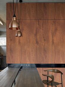 1 cuộn giấy dán tường PVC, cuộn keo dán tường hoa văn gỗ hiện đại cho gia đình - màu nâu - Xem 6