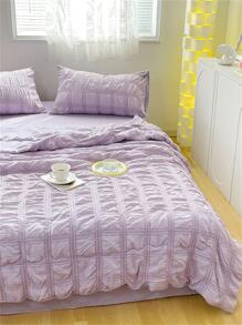 4pcs/set Purple Bedspread Set, Modern Fabric Bedspread Coverlet Set For Home - Multicolor - View 1