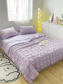 4pcs/set Purple Bedspread Set, Modern Fabric Bedspread Coverlet Set For Home - Multicolor - View 2