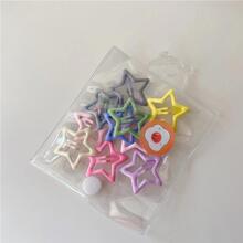 10pcs Star Shaped Hair Clips For Girls' Daily Use - Multicolor - View 3