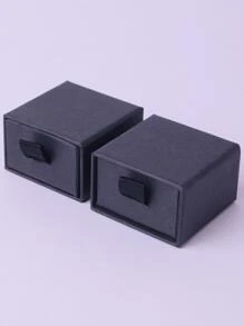 Black Drawer Style Ring Box, Jewelry Box, Gift Box, Packaging Box, Delicate Gift Box - Black - View 2