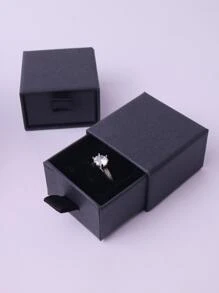 Black Drawer Style Ring Box, Jewelry Box, Gift Box, Packaging Box, Delicate Gift Box - Black - View 5