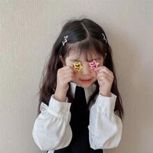 10pcs Star Shaped Hair Clips For Girls' Daily Use - Multicolor - View 4
