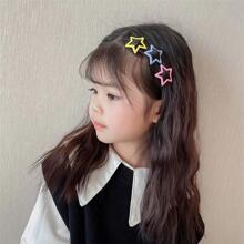 10pcs Star Shaped Hair Clips For Girls' Daily Use - Multicolor - View 5