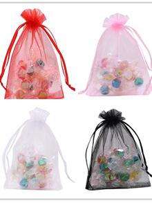 50 cái Rượu vang Đỏ  Bao bì quà tặng Cái túi mỏng Đàn organza Cái túi Cho Halloween & Giáng sinh & Lễ cưới & Sinh nhật & Ngày kỷ niệm & Tốt nghiệp & & Đi du lịch Qủa tặng Dây Quấn , Kích thước 9*12cm - Màu Đỏ Sâu - Xem 3
