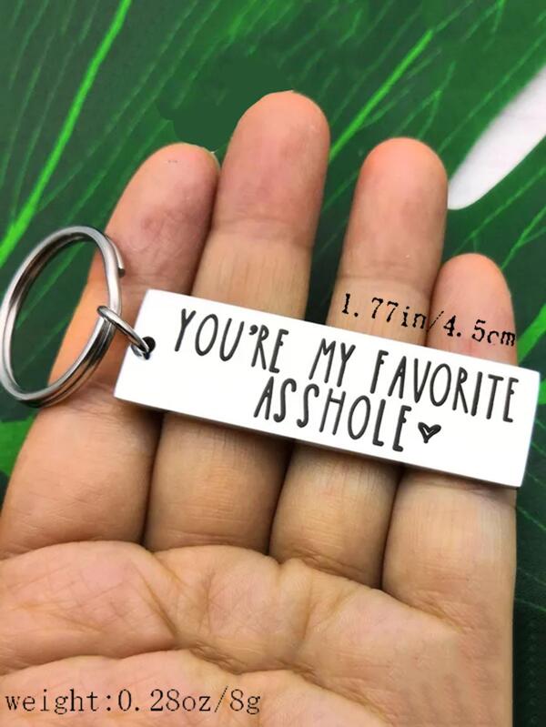 1pc you're my favorite asshole Funny Keychain for Boyfriend, Husband Birthday Gift, Fun Key
