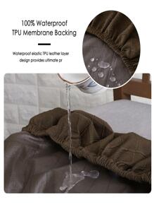 1pc Brown Dining Chair Slipcover, Modern Fabric Stretchy Dining Room Chair Slipcover For Home