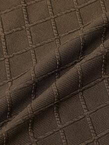 1pc Brown Dining Chair Slipcover, Modern Fabric Stretchy Dining Room Chair Slipcover For Home