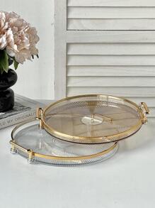 1 件带手柄不锈钢托盘、厨房、圣诞礼物 - 香檳色 - 查看 4