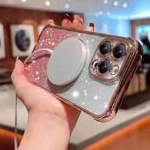 Carcasa de teléfono con degradado y patrón de corazón rosa - Dorado - Ver 3