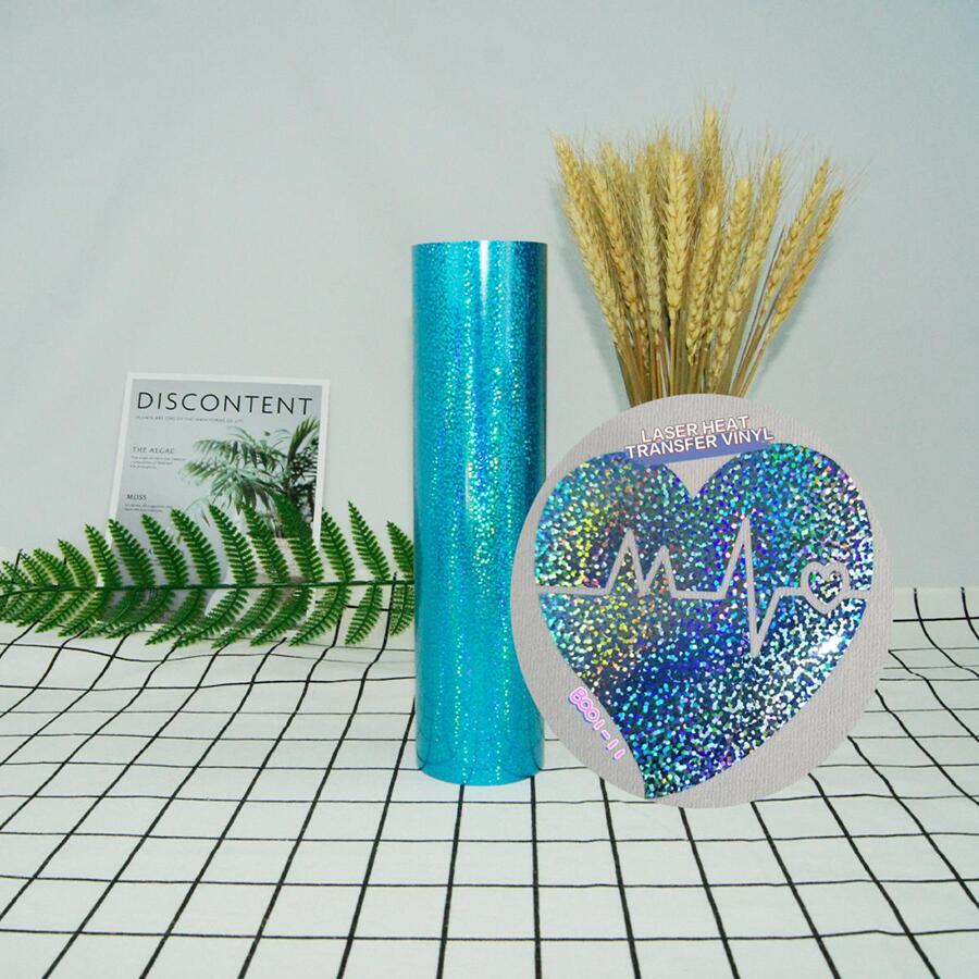 1 cuộn Vinyl truyền nhiệt hình ba chiều bằng laser - Màu xanh ngọc - Xem 1