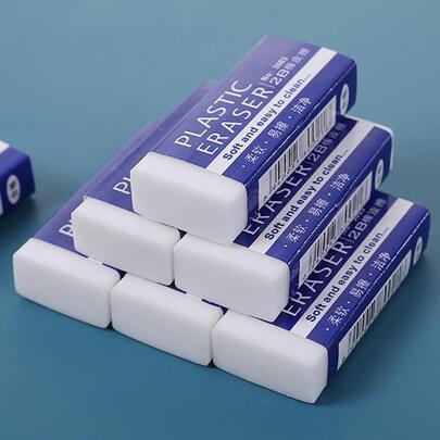 6入組簡約風素色橡皮擦辦公和學習