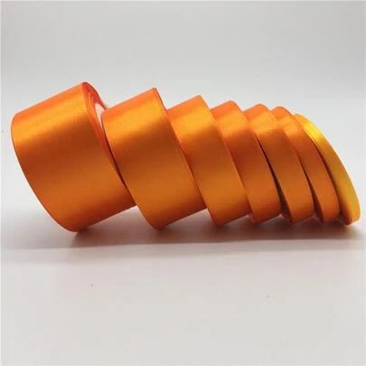 1 Roll Orange Satin Ribbon For Handmade Bow Craft Wedding Christmas Decoration DIY Card Gift Wrapping