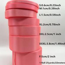 1卷緞面緞帶適用於蝴蝶結工藝婚禮裝飾DIY卡禮品包裝 - 珊瑚粉 - 查看 3