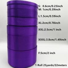 1 Roll Satin Ribbon For Bow Craft Wedding Decoration DIY Card Gift Wrapping - Purple - View 3