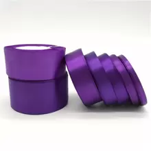 1 Roll Satin Ribbon For Bow Craft Wedding Decoration DIY Card Gift Wrapping - Purple - View 2