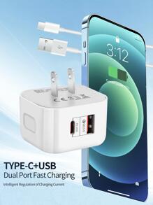 Bộ sạc nhanh PD 20W USB C & Bộ sạc nhanh nhanh Bộ sạc tường 3.0, Bộ đổi nguồn khối sạc nhanh PD hai cổng, Bộ sạc tường nhanh QC 3.0 USB Type C - trắng - Xem 4