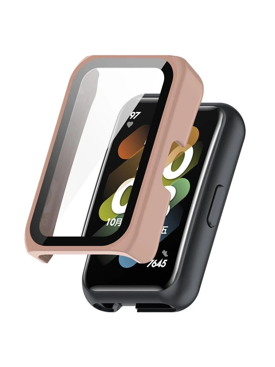 二合一個人電腦手錶殼&屏幕保護膜適用於華為帶 - 粉色 - 查看 1