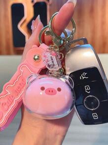 1pc Women Fashion Pig Charm Keychain