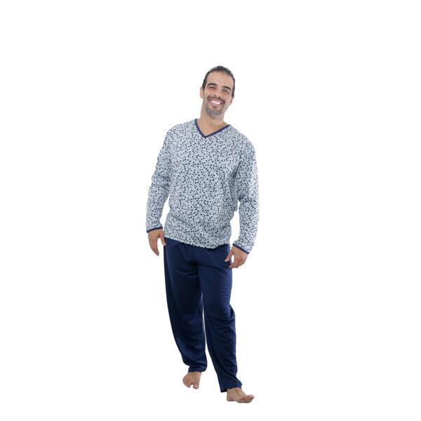 Pijama Moletinho Blusa Estampada Calça Lisa