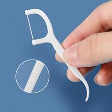 50Pcs Portable Dental Picks,Teeth Cleaning Care Dental Floss Dental Tape Floss Picks Floss Threader Gum Floss Interdental Floss - White - View 4