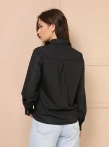 Women Blouses - 黑色 - 查看 6