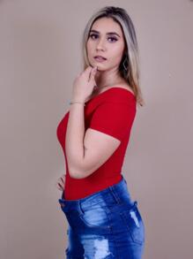 Women Tops - 紅色 - 查看 2