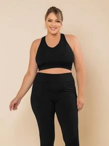 Plus Size Sports Bras - Negro - Ver 2