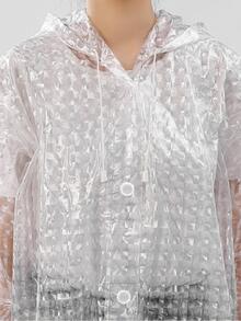 1pc EVA Raincoat, Black Portable Disposable Rain Jacket For Outdoor - Black - View 4