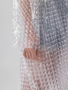 1pc EVA Raincoat, Black Portable Disposable Rain Jacket For Outdoor - Black - View 5