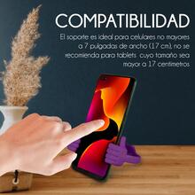 10 Piezas Soporte Para Teléfono Celular Universal En Forma De Manitas Ok - Morado - Ver 3
