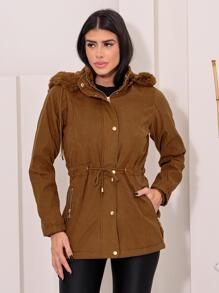 Women Trench Coats - Rust Brown - View 1